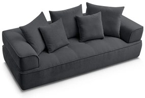 Canapea gri închis cu tapițerie din chenille 237 cm Whesley – Bobochic Paris