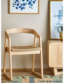 Scaun de dining în culoare naturală din lemn de arbore de cauciuc Serrone – Bloomingville