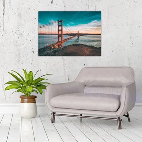 Tablou pe sticlă - Golden Gate, San Francisco (70x50 cm)