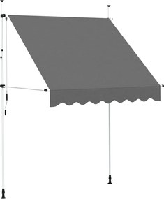 vidaXL Copertină retractabilă manual, antracit, 200 cm