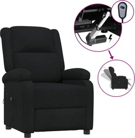 vidaXL Fotoliu rabatabil electric, negru, material textil