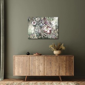 Tablou - Flori pe roata de lemn (70x50 cm)