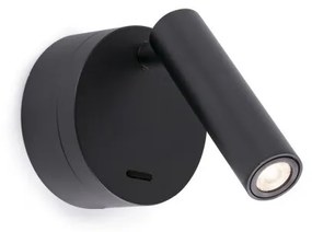 Aplica moderna cu reader LED design minimalist BOC neagra
