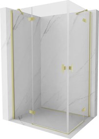 Mexen Mist-H Duo cabină de duș cu deschidere pe stânga 100 x 90 cm, transparent, auriu periat - 8A5-100L-090P-55-00