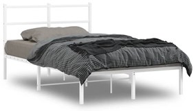 355411 vidaXL Cadru de pat metalic cu tăblie, alb, 120x190 cm