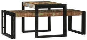 vidaXL Masă de cafea 2 pcs Multicolour Lemn masiv reciclat