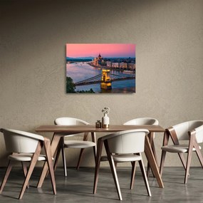 Tablou pe sticlă - Panorama orașului Budapesta, Ungaria (70x50 cm)
