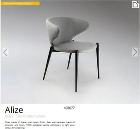 Scaun dining design elegant Alize gri