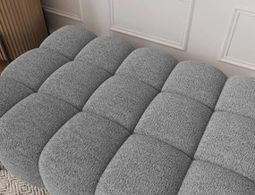 Taburet Tapitat cu Picioare Ferivo, gri bouclé – Royal 03