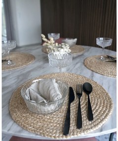 Saltea de masă Bombay, iută împletită, naturală, rotundă 38 cm 4 bucăți