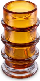 Vas decorativ din sticla design LUX Bloom amber