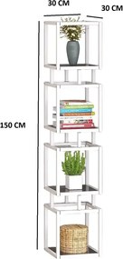 Biblioteca Art din metal culoare alb 150 cm