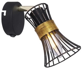 Aplica de perete metalica negru-aurie PURRA 54814-1 GL