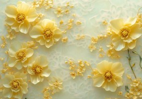 Fototapet - Flori galbene delicate 3D (147x102 cm)