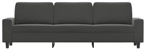 Canapea cu 3 locuri, gri inchis, 210 cm, tesatura microfibra Morke gra, 244 x 77 x 80 cm