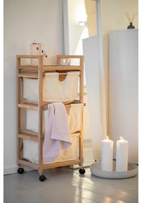 Dulap de baie bej/în culoare naturală jos din lemn de acacia 44x96 cm Acina – Wenko