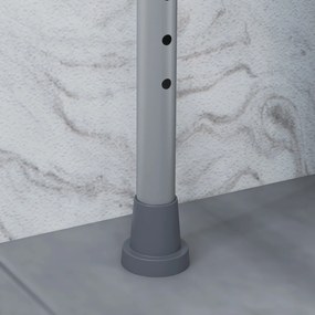 HOMCOM Scaun cu Vas de Toaletă pentru Vârstnici, Scaun de Toaletă Multifuncțional 4-În-1 cu Înălțime Reglabilă, 64x53x70-82 cm, Gri | Aosom Romania