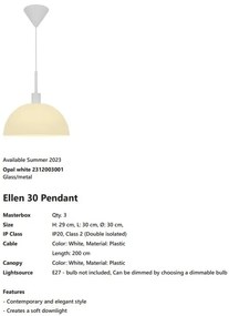 Lustra, Pendul design minimalist scandinav Ellen 30 Opal white