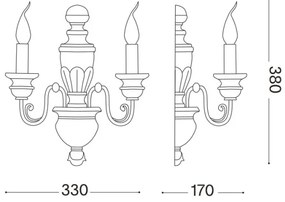 Lampă de perete Ideal Lux FIRENZE 2xE14/40W/230V auriu