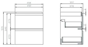 Cersanit S801-312-ECO - Dulap suspendat de baie MODUO cu lavoar, alb