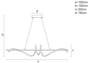 Lustră LED dimabilă pe cablu LED/50W/230V 3000-6500K 100 cm + telecomandă