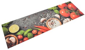 vidaXL Covor de bucătărie lavabil, 45x150 cm, catifea, model legume