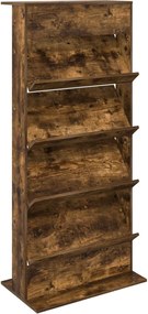 vidaXL Raft pentru reviste cu raft Stejar fumuriu 70 x 41 x 156 cm