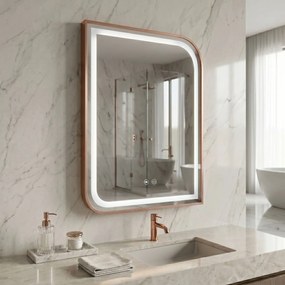 Oglindă LED ZONE 70x50 BRUSH ROSE GOLD
