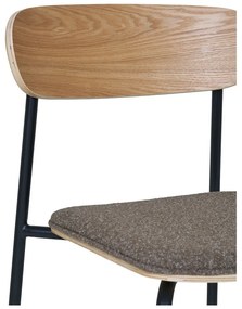 Scaun de dining negru/maro stivuibil cu aspect de lemn de frasin Estepona – House Nordic