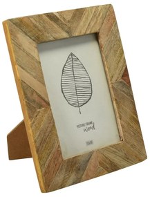 Ramă foto, din lemn de mango, 13x18 cm – model rustic cu textură naturală