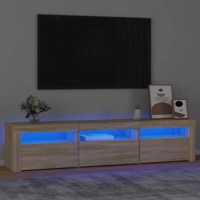 3152756 vidaXL Comodă TV cu lumini LED, stejar sonoma, 180x35x40 cm