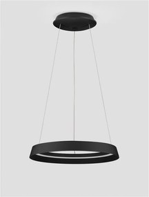 Lustra LED suspendata design modern circular ORMI negru D-45cm