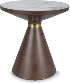 Masuta NAPA B, alb/nuc/auriu, ceramica/metal, 50x50x53 cm