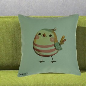 Perna Decorativa Pui Kawaii Pastel Dungat, 40x40 cm, Verde, Husa Detasabila, Perna Inclusa, BEKZ®