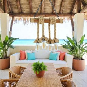 Lustră pe lanț Brilagi KOS 4xE27/60W/230V fag