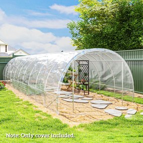 Outsunny Acoperiș pentru Seră 6x10m din PP Anti UV și Impermeabil Transparent | Aosom Romania