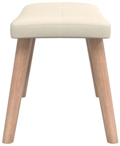 Scaun de relaxare cu taburet, crem, textil 1, Crem, Cu suport de picioare