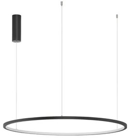 Lustra LED suspendata design modern circular TARQUIN D-80cm negru