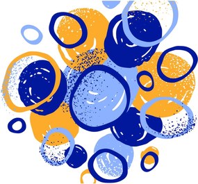 Tablou pe sticlă - Motiv luminos cu cercuri (70x50 cm)