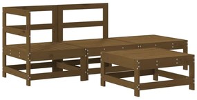 3186497 vidaXL Set mobilier pentru grădină 4 piese, maro miere, lemn masiv pin