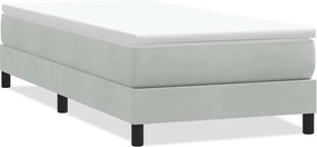 vidaXL Pat cu arcuri fără saltea gri deschis 100x220 cm catifea