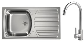 ALVEUS - Chiuvetă de bucătărie BASIC 78 x 43,5 cm + baterie pentru chiuvetă VIOLA 36,7 cm inox