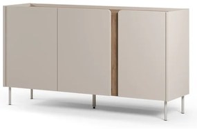 Comodă crem/în culoare naturală cu aspect de lemn de stejar 150x82,5x40,5 cm Lucile – Marckeric