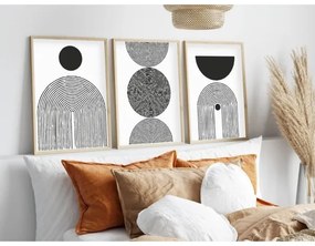 SET 3x pictură în ramă foto 50x70 cm negru/alb