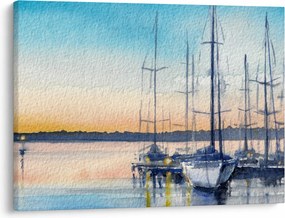 Tablou - Plimbare cu barca, aquarel (70x50 cm)