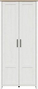 Dulap LOKSA, alb/stejar, PAL laminat, cu 2 usi, 85x37x201 cm