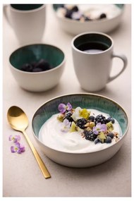 Bol alb/verde din gresie 400 ml Gastro White/Green – Bitz