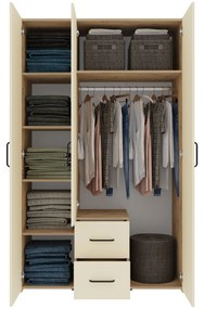 Set dormitor Malmo V9, Pat 200 x 140 cm, Stejar Artisan/Argila