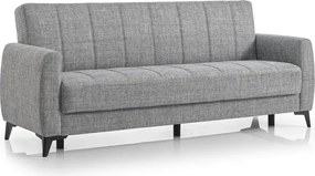 Canapea extensibila cu lada de depozitare living 215x85x90 cm – stofă, gri – Hilton