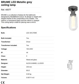 Plafoniera LED pentru baie design minimalist IP44 BRUME